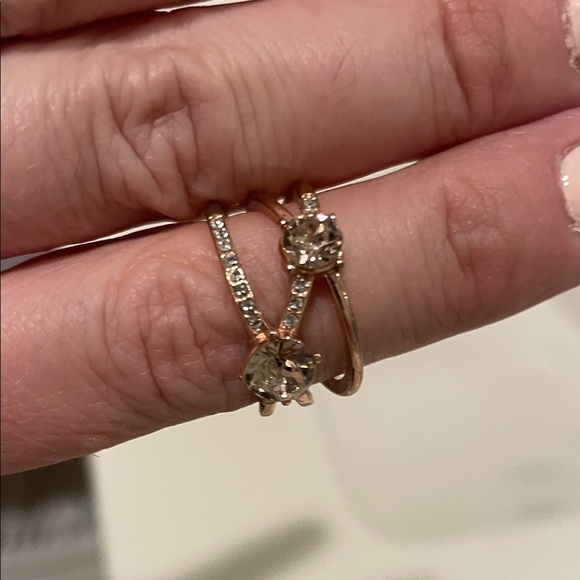 FREE w bundle rose Gold cross cross Swavorski Women's Ring costume jewelry - Picture 3 of 7